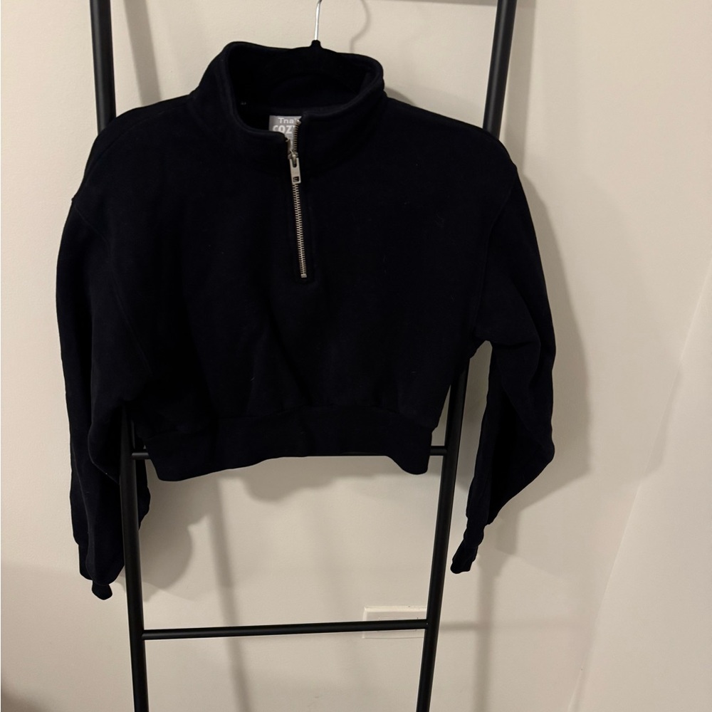 TNA Black Quarter-Zip Women's Sweater